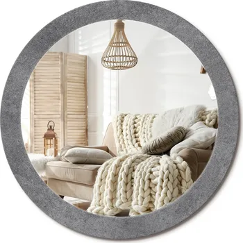 Zrcadlo Zrcadlo s potiskem do koupelny ložnice obývacího pokoje fi 80 cm Betonová textura