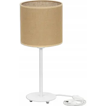 Lampička NOČNÍ LAMPA STOLNÍ SE STÍNIDLEM LAMPA BOHO JUTA VYSOKÁ 50 CM ZÁKLADNA BÍLÁ
