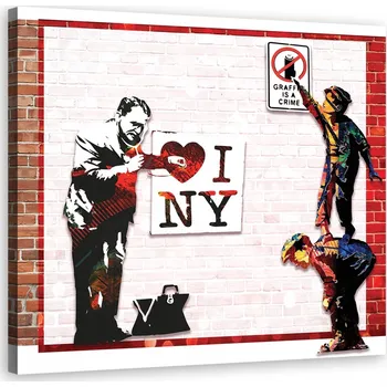 Obraz OBRAZ NA PLÁTNĚ Banksy I love New York 50x50