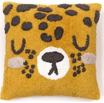 Polštář POLŠTÁŘ BAVLNĚNÝ DEKORAČNÍ OZDOBNÝ PRO DĚTI TYGR 40 x 40 cm