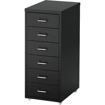 Komoda IKEA HELMER Komoda na kolečkách, černá 28x69 cm