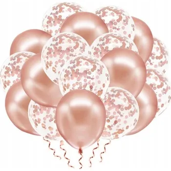 Balónek BALÓNKY ROSE GOLD S KONFETAMI K NAROZENINÁM BALÓN SVATBA BABY SHOWER KŘEST