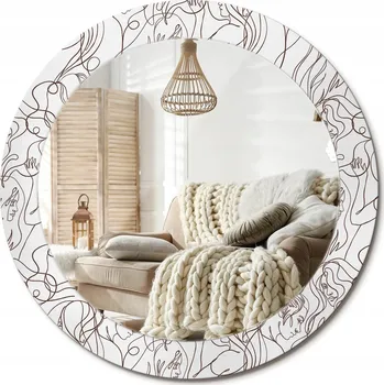 Zrcadlo Moderní dekorativní kulaté zrcadlo s potiskem průměr 70 cm - Obličeje z kolekce