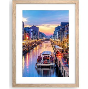 Obraz Obraz plakát v rámu světlý dub do obýváku 30x40 město plakáty na zeď