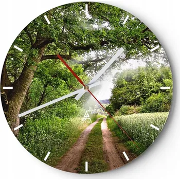 Hodiny Velké nástěnné hodiny 40x40 Krajina Skleněné hodiny Kulatý Tiché
