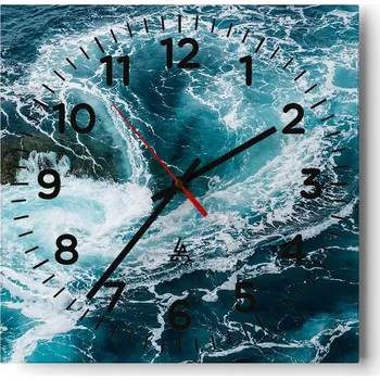 Hodiny Nástěnné hodiny do obýváku 40x40 Moře Tiché Skleněné hodiny Stylové Bezhlučné