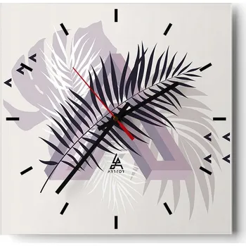 Hodiny Velké nástěnné hodiny na zeď 40x40 Grafika Skleněné hodiny Čtvercové Tiché