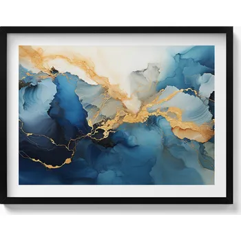 Obraz Nástěnný obraz v černém rámu - dekorace interiéru - Tekutá abstrakce 80x60 cm