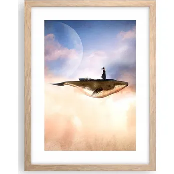 Obraz Obraz plakát v rámu světlý dub do obýváku 30x40 abstrakce plakáty na zeď