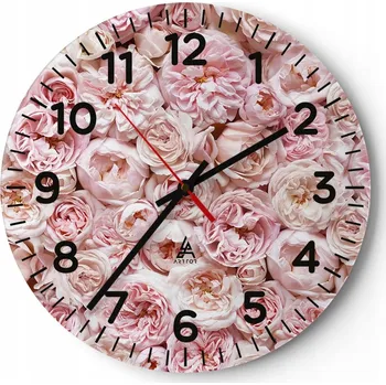 Hodiny Nástěnné hodiny do obýváku 40x40 Květiny Kulatý Skleněné hodiny Loft Tiché