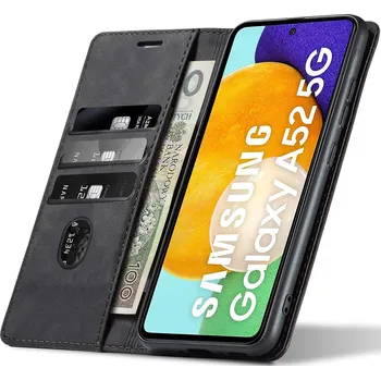 Pouzdro na mobilní telefon Pouzdro s klopou Nela-Styl pro Samsung Galaxy A52 5G, černé