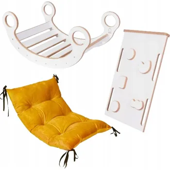 Dětská houpačka Montessori Houpačka set + stěna + skluzavka + Polštář DŘEVĚNÝ CERTIFIKÁT