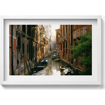 Obraz Závěsný obraz rámeček bílé barvy Benátky romantismus Canal Grande 60x40 cm