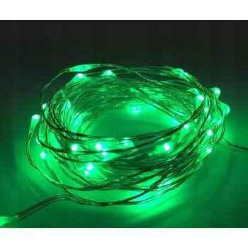 Vánoční světelná dekorace DRÁTĚNÉ SVĚTÝLKA 20 LED NA BATERIE ZELENÉ