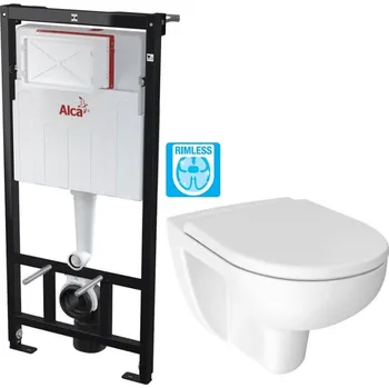 ALCA Sádromodul - předstěnový instalační systém bez tlačítka + WC JIKA LYRA PLUS RIMLESS + SEDÁTKO DURAPLAST AM101/1120 X LY1