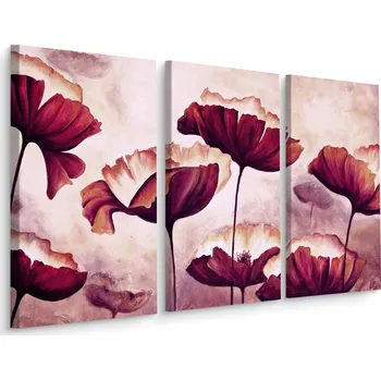 Obraz Obraz Tryptych MAKI Malované Akvarelem Dekor 60x40