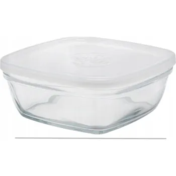 Dóza na potraviny Nádoba Duralex Freshbox 610 ml 14x14x5,8 cm bílá a průhledný