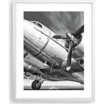 Obraz Obraz plakát na zeď v bílém rámu 40x50 letadlo foto plakáty do obýváku