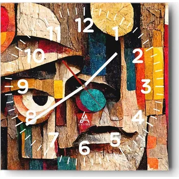 Hodiny Kuchyňské nástěnné hodiny 30x30 Abstrakce Skleněné hodiny do obýváku Moderní Tiché