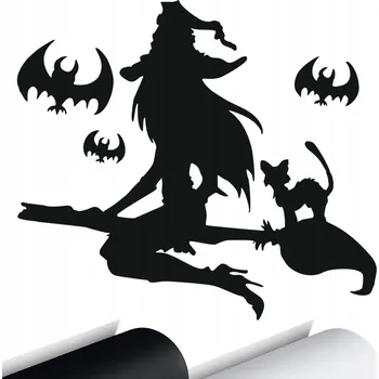 Samolepicí dekorace na vozidlo NÁLEPKA na auto ČARODĚJNICE 12x13,5 cm