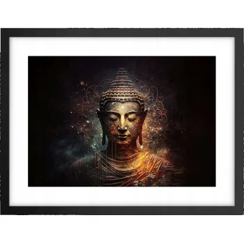 Obraz Obraz plakát v černém rámu do obýváku 40x30 Buddha foto plakáty na zeď
