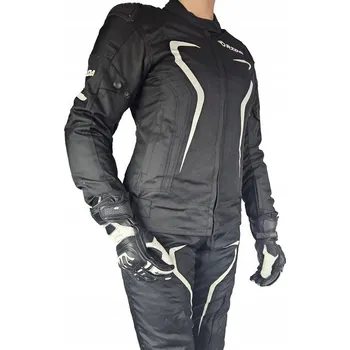 Moto bunda RIDA FLEX LADY Textilní Motocyklová Bunda na Moto do Města Černo-Bílá vel. L