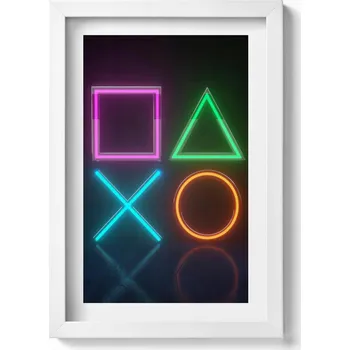 Obraz Obraz v rámu do obýváku Symboly hráče - znaky na ovladači konzole 20x30 cm
