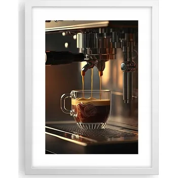 Obraz Obraz plakát v bílém rámu do obýváku 30x40 káva foto plakáty na zeď
