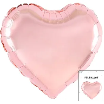 Balónek FÓLIOVÝ BALÓNEK SRDCE RŮŽOVÉ ZLATO 3D DEKORACE NA OSLAVU NAROZENIN