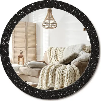 Zrcadlo Zrcadlo s potiskem do koupelny, kuchyně, předsíně - Chaotické tečky fi80 cm