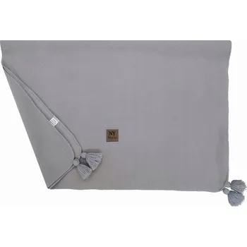 Dětská deka Dětská fleecová deka Cepły Milutki s třásněmi 70 x 100 cm šedá