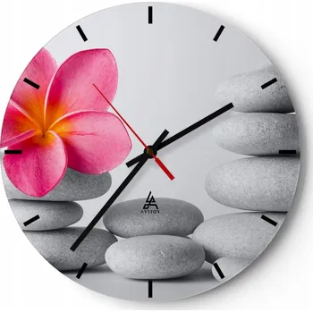 Hodiny Velké nástěnné hodiny 40x40 Květina Skleněné hodiny Kulatý Tiché