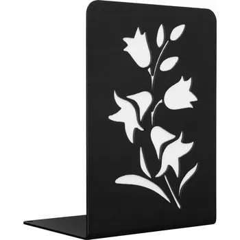 Obraz Podpěrka na knihy - KVĚTY zvonky - černá