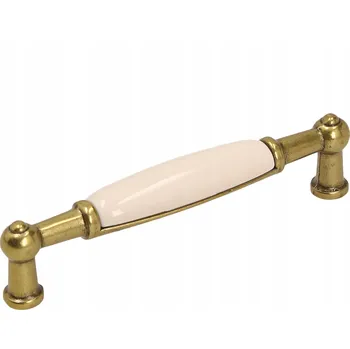 Nábytkové kování Nábytková úchytka UP21 zlatá / mléčný porcelán 96mm