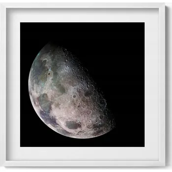 Obraz Dekorace, obraz s grafikou v krásném rámu - Měsíc na černé obloze, 50x50 cm