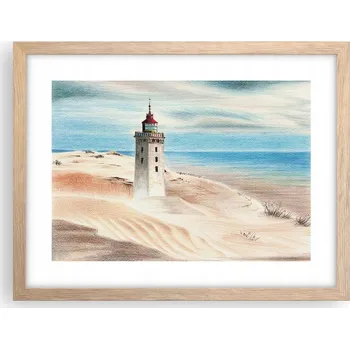 Obraz Obraz plakát v rámu světlý dub do obýváku 40x30 lucerna foto na zeď