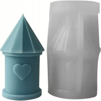 Svíčka Silikonová forma na svíčky, vosk, mýdlo, odlitky ze sádry a pryskyřice - Domeček se srdcem