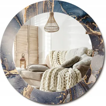 Zrcadlo Zrcadlo s potiskem do koupelny ložnice obývacího pokoje Abstraktní barvy fi 60 cm