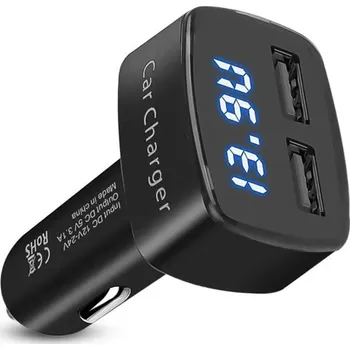 USB nabíječka do auta 4v1 měří napětí/teplotu/proud