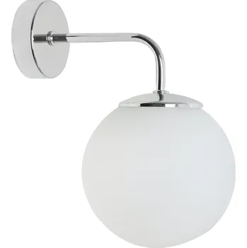 Nástěnné svítidlo NÁSTĚNNÁ LAMPA CHROMOVÁ DO LOŽNICE OBÝVACÍHO POKOJE STŘÍBRNÁ BÍLÁ KOULE