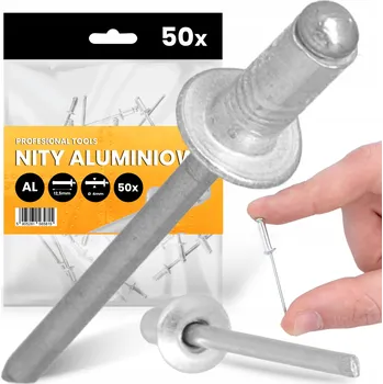 Nýt 50x TRHACÍ NÝTY 4x12,5 mm HLINÍKOVÉ Ocelové Pozinkované NEREZOVÉ Nýt