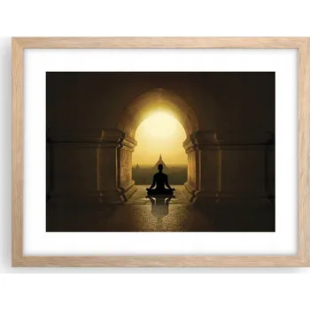 Obraz Obraz plakát v rámu světlý dub do obýváku 40x30 meditace foto na zeď