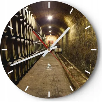 Hodiny Velké nástěnné hodiny na zeď 40x40 Vinárna Skleněné hodiny Kulatý Tiché