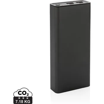 Powerbanka Powerbanka Terra 20 000mAh 20W z recyklovaného hliníku a ABS, Firemní dárkové předměty s vlastním potiskem