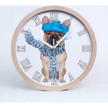 Hodiny Velké dřevěné tiché nástěnné hodiny nemocný pes pr. 30