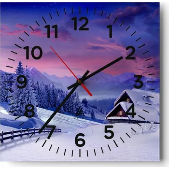 Hodiny Nástěnné hodiny do obýváku 40x40 Krajina Bezhluczne Skleněné hodiny Tiché