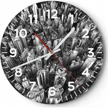 Hodiny Velké nástěnné hodiny 40x40 Architektura Skleněné hodiny Tiché