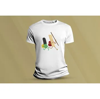 Chlapecké tričko Dětské bavlněné tričko Pravítko a Guma. Bílá velikost L