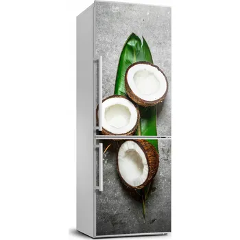 Fototapeta Samolepka na lednici fólie Kokosový ořech na listu 70x190 cm