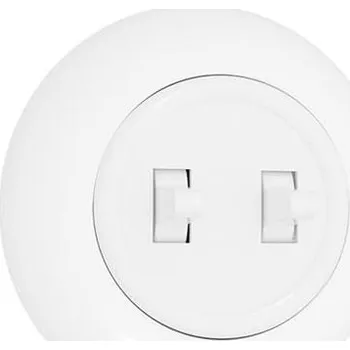 vypínač Dvojitý vypínač s rámečkem bílý LOFT